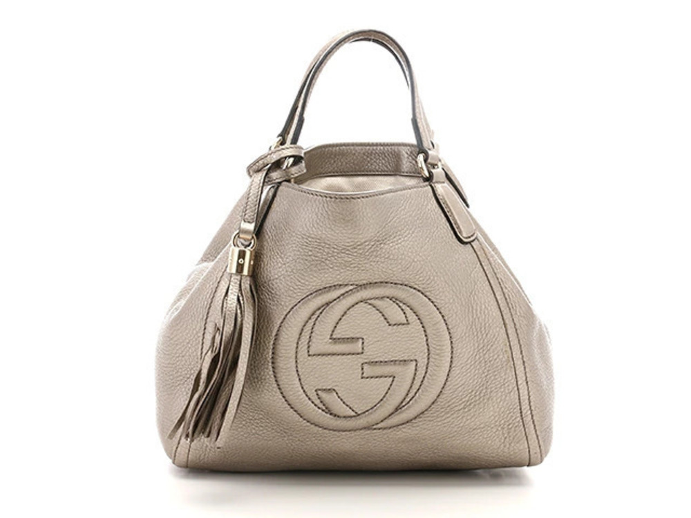 Gucci Soho Shoulder Bag Gold Embossed Leather